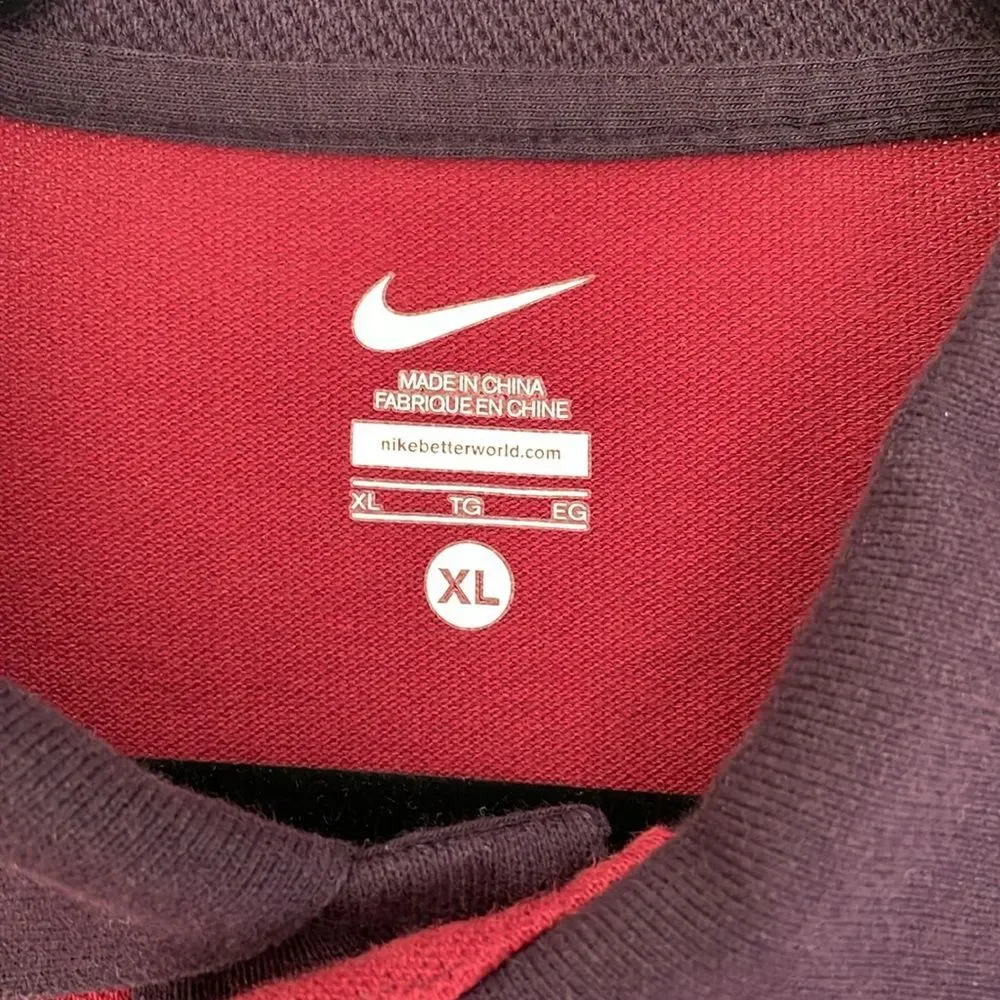 Nike Men’s Rugby Polo Striped Burgundy And Plum US Olympic Team Patch Swoosh‎ XL
